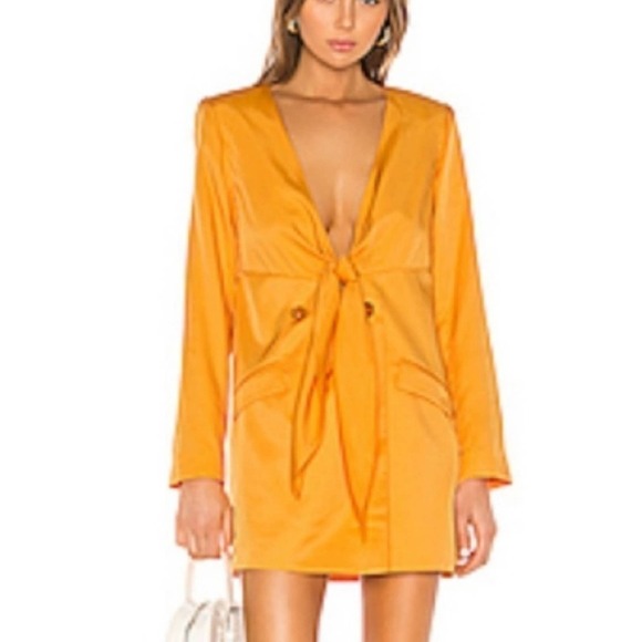 L'academie camille yellow blazer mini dress size M nwt